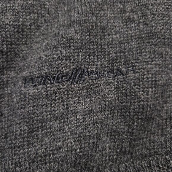 Cabela's Sweater Mens 2XL Blue Windshear Wool Lined Elbow Patches Windproof XXL - Picture 4 of 8